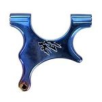 3 Colors Pocket TC21 Crooked Handle Slingshot Card Sewing Titanium Alloy Roasted Catapult Bow Recurve Bow Hunting Sling Shot-Blue