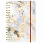 Huamxe Spiral Journal Notebook, Marble Hardcover, Medium 6X 8.4 in, 160 Lined Pages Premium Thick Paper, Cute Aesthetic A5 College Ruled Notebook for Journaling Writing Work Office School Women Men