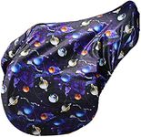 Harrison Howard Stretchy Saddle Cover Keep Saddle Scratch-and-Dust Free Multi-Prints Dressage Saddle Cover-Universe