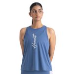 HUNNIT Tank Top for Women Gymwear, Blue | Yoga Tank Top for Women with Tie Knot Back | Round Neck Tank Top for Workout | 4 Way Stretch | Moisture Wicking Fabric | Activewear