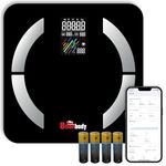 Bisonbody CardioPro Smart Scale – Engineered for Cardio Enthusiasts – 22 Metrics Including Cardiac Index, Heart Rate, Muscle Rate, Lean Body Mass – Robust Tempered Glass – Large Display – App-Based