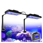 PopBloom T30 Saltwater Aquarium LED Reef Light, Full Spectrum Marine LED Reef Light for Saltwater Coral Fish Tank (for 80-120cm) (2 Lights with arm Mount kit)