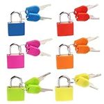 6Pcs Suitcase Locks with Keys, Colored Small Luggage Padlocks with Keys Metal Mini Travel Padlocks for Luggage Lock Backpack Gym Locker Laptop Bag