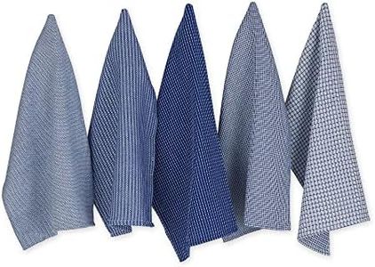 DII Cotton Oversized Dish Towels Kitchen Gift, 20x 30 Set of 5, Absorbent Kitchen Towels for Everyday Cooking and Baking- Blue