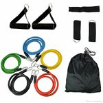 Rasikvar 11 Pcs Resistance Bands Set, Exercise Bands for Stretching, Exercise, Fitness, Triceps, Biceps Workout, Door Anchor, Ankle Strap, Carrying Bag Lacquer or Stain is Used