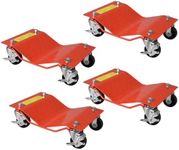 Orange Car Dollies Set of 4,Car Wheel Dolly for Garage Moving Car,Vehicle Dolly Heavy Duty for Motorcycles,Disabled Units,Trucks,Dirt Bike,Trailers,6000 LB