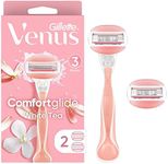 Gillette Venus ComfortGlide White Tea Women's Razor - 1 Handle + 2 Refills