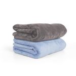 U & U UNIQUE UTILITIES Microfiber Bath Towel for Men & Women | Super Soft, Quick Dry, Highly Absorbent, Lightweight Towel for Bath 400 GSM (Blue & Grey) - 70 x 140 cm (Set of 2)