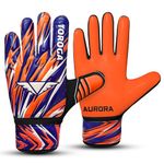 TOROGA Football Goalkeeper Gloves For Boys kids Children Youth Soccer Goalie Glove with Super Grip Palms (Orange, 4)