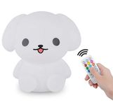 Tekemai Night Light, Bedside Lamp for Kids, Baby Nursery Lamp for Breastfeeding Safe, Break Resistant, Eye Caring, Adjustable Brightness & Color, Timing Function, Remote Control + Touch Control - Dog