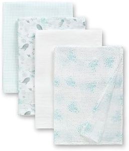 Delta Children 100% Cotton Muslin Baby Receiving Blankets for Girls and Boys – 47x47 Inches (Pack of 4), Sea Life