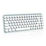 Wireless Bluetooth Keyboard Mini Portable 84-Key Keyboard Compatible with Android, Windows, PC, Tablet-Dark, Perfer for Home and Office Keyboards (308i-green)