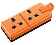 Permaplug by Masterplug ELS132O-01 Two Socket Trailing Socket, without Plug and Cable, 13 Amp, Orange