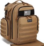 Dad Diaper Bag, Mens Diaper Bag Backpack with Diaper Changing Mat, Military Diaper Backpack with Molle Webbing, Waterproof Pouch, Baby Wipes pocket, Insulated Bottle Pockets- Jungle Brown