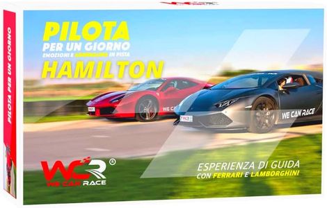 WE CAN RACE Cofanetto Hamilton - Cofanetto Regalo Uomo o Donna - Esperienza di Guida in Supercar Fino a 10 Giri - Idee Regalo per Lui e lei Compleanno Laurea Amici Gift Box Massima Adrenalina Motori