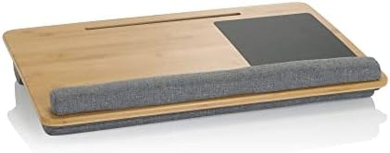 hjh OFFICE 830056 Tappetino per laptop 55 x 36 cm COMFILAP bambù grigio Cuscino con poggia-mouse e poggia-polsi