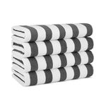 Arkwright Cali Cabana Beach Towels (4-Pack, 30 x 60 in) - Oversized Pool Towels (Grey)