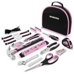 WORKPRO 103-Piece Pink Tool Kit with Easy Carrying Round Pouch