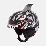 Giro Launch Plus Kids Ski Helmet - Snowboard Helmet for Boys & Girls - Black/Grey Tiger Shark - Size S (52-55.5 cm)