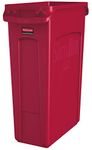 Rubbermaid Commercial Products Vented Slim Jim Waste Receptacle Bin 87 Litre Red 1956189