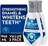 Crest Pro-Health Advanced Mouthwash, Alcohol Free, Extra Whitening, Energizing Mint Flavor, 2x946mL (32 fl oz)