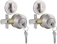 Gobrico 2 Keyed Alike Single Cylinder Deadbolts Door Locks, Satin Nickel