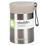 Aladdin Enjoy Thermavac Stainless Steel Food Jar 0.4L – Keeps Hot or Cold for 5.5 Hours - Double Wall Vacuum Insulation Lunch Box - Leakproof - Silicone Strap - BPA-Free