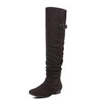 DREAM PAIRS Women's Colby Brown Over The Knee Pull On Boots Wide Calf - 11 M US