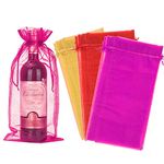 PERFETSELL 30pcs Organza Wine Bags 15 * 6" Wine Bottle Gift Bags Party Wine Bottle Gift Wrapping with Drawstring Reusable Wine Bottle Cover Bags for Wine Champagne Wedding Christmas Party Favors