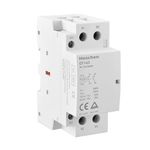 Heschen Household AC Contactor, CT1-63, 2 Pole Two Normally Open, AC 220V/240V Coil Voltage, 35 mm DIN Rail Mount