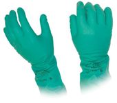 Honeywell LA132G/9L Nitriguard Heavy Chemical Nitrile Gloves, Latex Free, Green Colour, 33 cm Length, Well Suited For Chemical Industries/Industrial Cleaning, Size 9L (BOX with 12 Pairs)