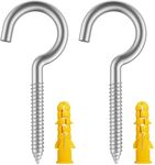 ZUSFUL VANFLY 35-Piece Stainless Steel Ceiling Cup Hook Kit - Screw Hooks, Ring Screws for Home, Office & Outdoor Use - Lighting Hook Racks, Self-Tapping Hooks (2" X 35PCS) (Pack of 2)