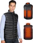 WUEAOA Heated Gilet for Men, Heated Body Warmer Mens, Heated Vest Men, With 10000mah Lightweight Power Bank, Up To 8 Hours Warmth, 3 Heat Levels, Electric Body Warmer for Outdoor Work,Hiking,Fishing