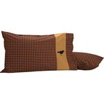 VHC Brands Heritage Farms Bedroom Decor, Crow Standard Pillow Case Set of 2, Red, 21x30