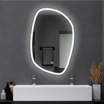 NABAB® LED Mirror for Bathroom - 24x30 Inch with Back Light, Touch Sensor, and 3 Light Effects|| Bedroom, Wash Basin|| Vanity Mirror with Lights