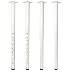 Jahof Adjustable Table Legs 22-36 inch (55-90 cm) for Tabletop, Metal Desk Leg Ø50/45mm with Screws, Furniture Leg for DIY Desk, Home and Office (4pcs, White)