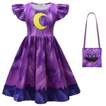 Smiling Critters Dress Catnap Dress Halloween Cute Baby Girl Cosplay Dress and Bag Set (A7,6T)