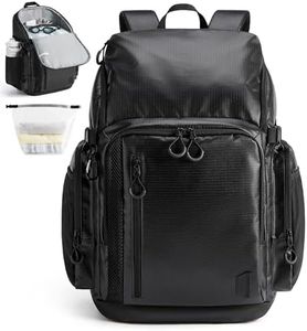 BAGSMART 2 Piece Swim Bag for Swimmers with Shoe Compartment, 35L Waterproof Swim Backpack for Men and Women, Swimming Sports Gym Bag, Black