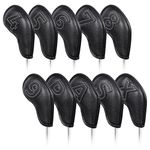 Craftsman Golf Leather Patch No. Black Iron Headcover Head Covers set 10pcs/set Magnetic Closure