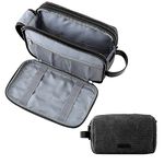 Toiletry Bag for Men, BAGSMART Travel Toiletry Organizer Dopp Kit Water-Resistant Shaving Bag for Toiletries Accessories, Black Canvas