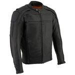 Milwaukee Leather ML2083 Men's Black Vented Reflective Leather Jacket - 2X-Large