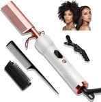 Hot Comb, Electric Hot Comb for Wigs, Hot Comb Hair Straightener with 120-230℃ LCD Display, Quick Heated Afro Comb for Women, Anti-Scald Beard Straightening Comb, Hot Brushes for Hair Styling