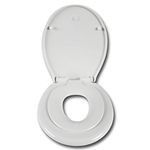 Family Child Toilet Seat, Soft Close Toilet Seat,Potty Training Toilet Seat for Toddler with Release Quick Clean &Top Fix/Blind Hole Fittings White