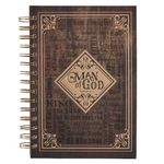 Hardcover Journal Man of God 1 Timothy 6:11 Bible Verse Names of God Brown Inspirational Wire Bound Notebook w/192 Lined Pages, Large