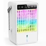 Portable Air Conditioners, 1500ML Evaporative Air Cooler with 90°Oscillation, 5Wind Speed & 2 Cool Mist, 2-10H Timer Air Cooling Fan for Bedroom Office (White)