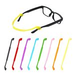 8Pcs Silicone Glasses Strap, Kids Anti-slip Sports Eyeglasses Sunglasses Strap Retainer Elastic Glasses Cord Holder Safety for Kids Adult Sports Outdoor Activities