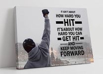 ROCKY STEPS MOTIVATIONAL QUOTE CANVAS WALL ART PICTURE PRINT FRAMED (8in x 12in / 20cm x 30cm)