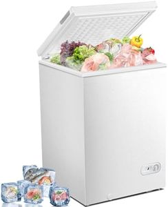 Antarctic Star 3.5 Cu.ft Chest Freezer 6.8℉to -4℉with Removable Basket Free Standing Top open Door Compact Freezer with Adjustable Temperature Defrost Water Drain/Power Saving White