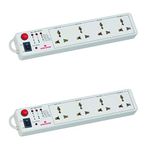 Anchor by Panasonic Spike Guard 4-Way Socket With Single Switch (White, Pack Of 2), 250 Volts