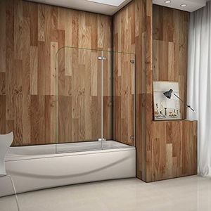 Parete Vasca 120x140 cm Italy Box Doccia Profilo A Muro Vetro 5 mm Trasparente Larga 120cm